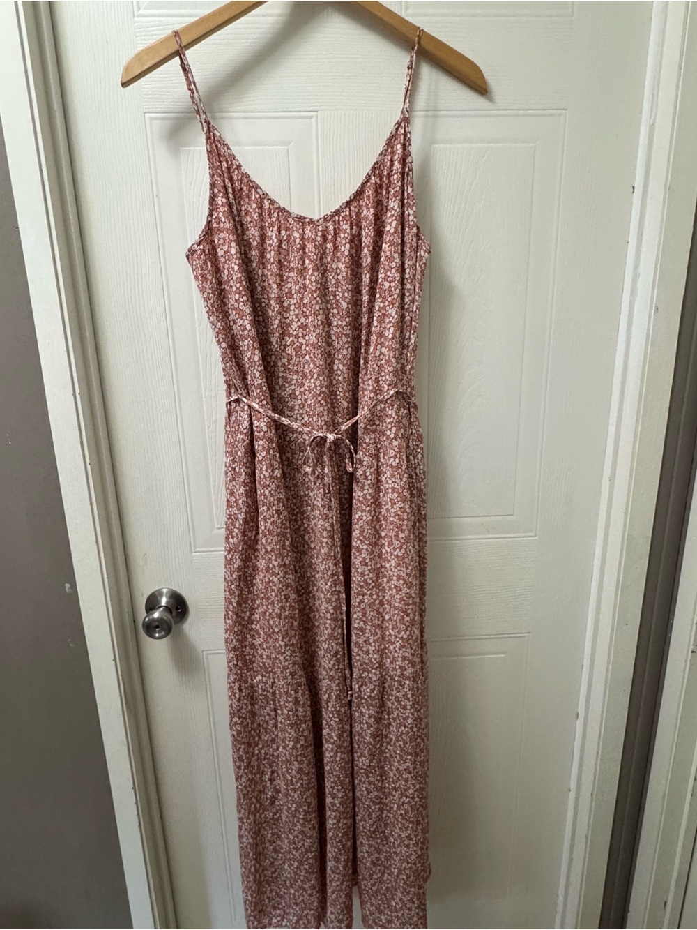 Gentle Fawn Pink Floral Spaghetti Strap Jumpsuit